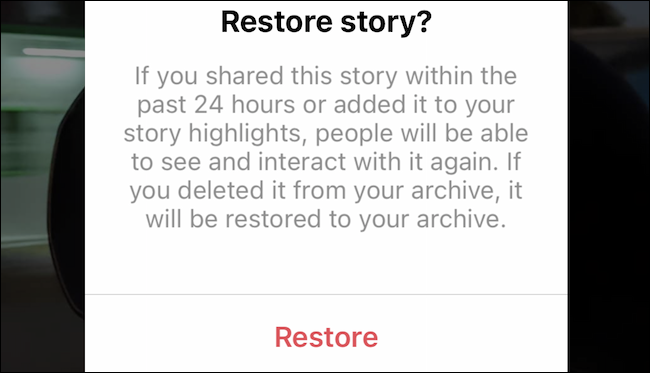 Restaurar historia eliminada en Instagram