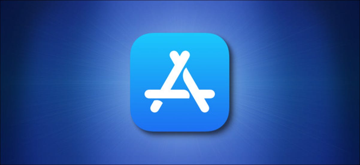 Icono de la App Store de Apple sobre un fondo azul.