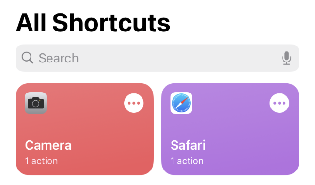 Cortocircuitos de la aplicación en la aplicación Apple Shortcuts