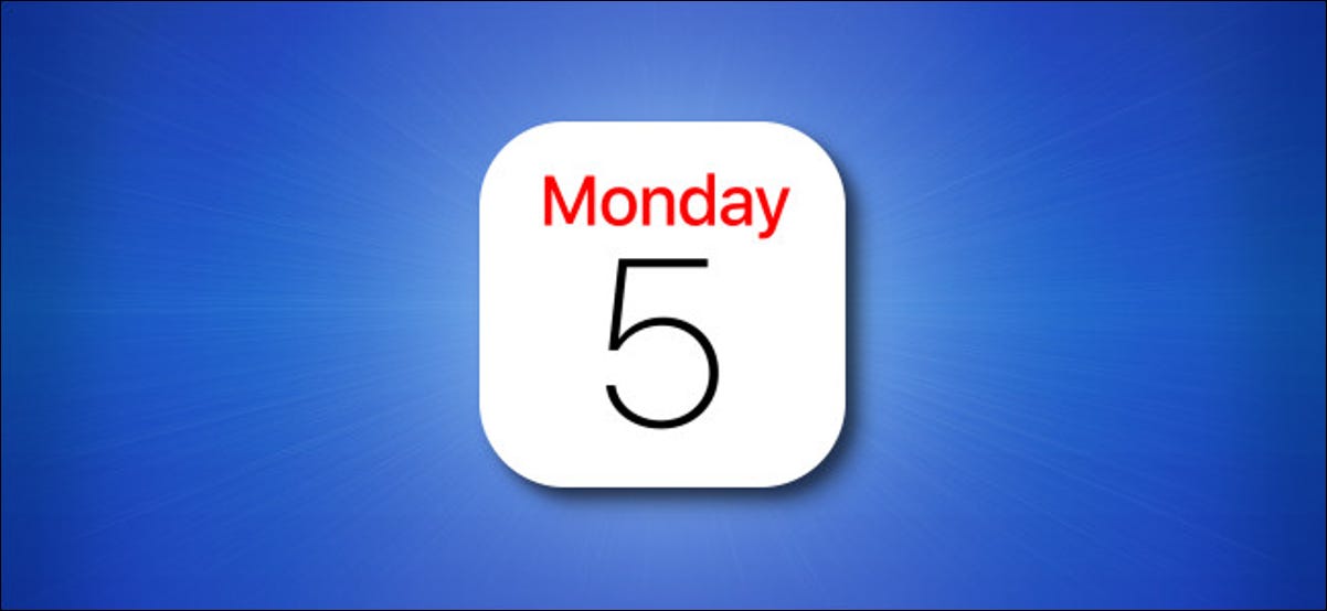 Icono de la aplicación de calendario de iPhone sobre un fondo azul
