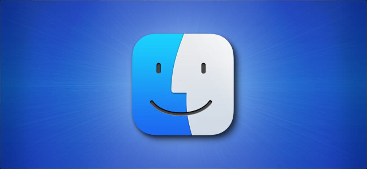 El icono de Apple Mac Finder Big Sur sobre un fondo azul