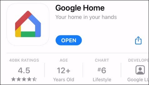 aplicación iphone de google home