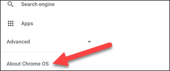 seleccionar acerca del sistema operativo Chrome