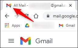 El número de "correos electrónicos no leídos" en el icono de la pestaña.