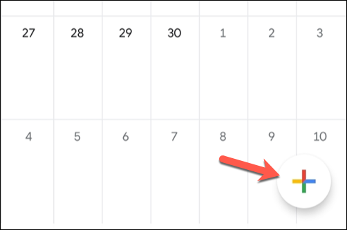 Para agregar un nuevo evento en la aplicación móvil de Google Calendar, toque el botón "Agregar" en la parte inferior derecha.