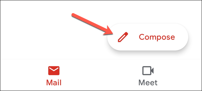 En la aplicación de Gmail, toque el botón "Redactar".