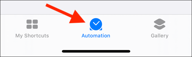 Toque la pestaña Automatizaciones de la aplicación Accesos directos