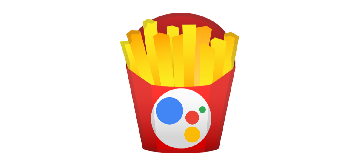 logotipo del asistente de google en papas fritas