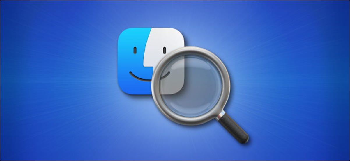 Icono de búsqueda de Spotlight de macOS 11 con el icono de Finder sobre un fondo azul
