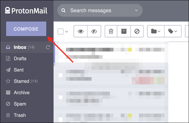 Redactar un nuevo correo electrónico en ProtonMail