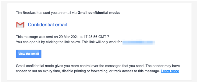 Nueva notificación por correo electrónico confidencial