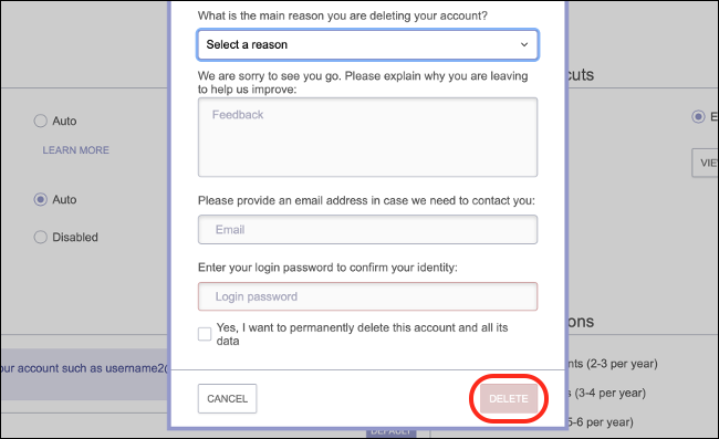 Eliminar su cuenta de ProtonMail
