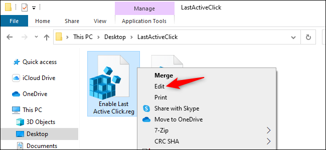 Haga clic con el botón derecho en un archivo REG y seleccione "Editar" en el Explorador de archivos.