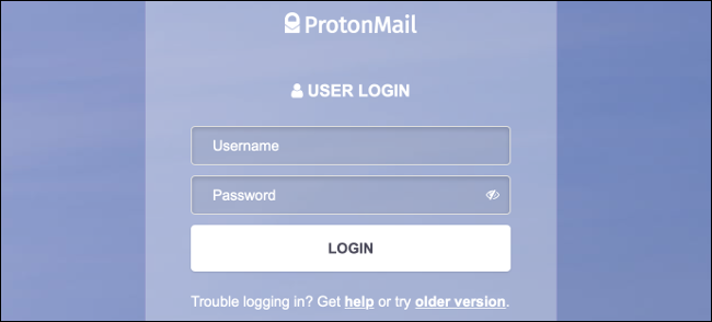 Inicio de sesión en ProtonMail