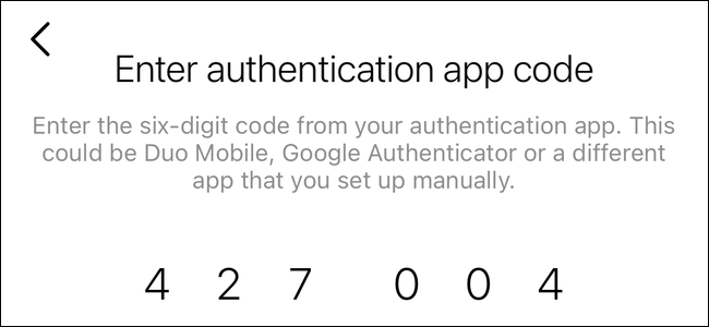 Pegue su código de autenticación de dos factores en Instagram