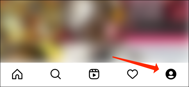 Toque el icono de perfil en la parte inferior derecha de Instagram