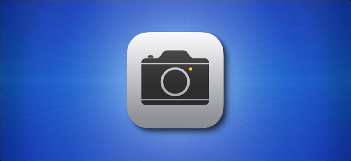 El icono de la aplicación Cámara para iPhone y iPad sobre un fondo azul