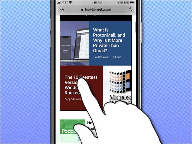 En su iPhone, mantenga presionado un enlace para ver una vista previa.