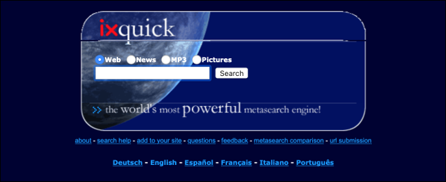 ixquick Meta Search Engine (Wayback Machine)