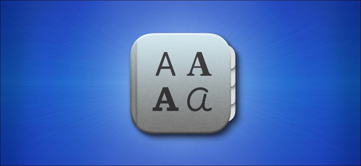 Icono de la aplicación Mac Big Sur Font Book sobre fondo azul.