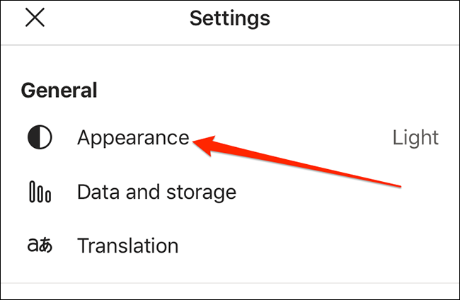 Menú de apariencia en Microsoft Teams para iOS