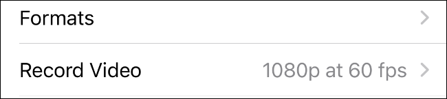 Visite la configuración de grabación de video en iPhone