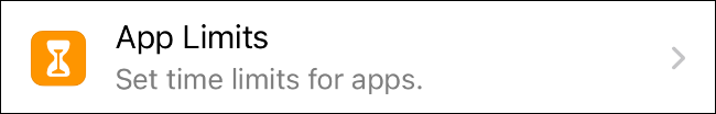Visite los límites de la aplicación en la configuración de iOS