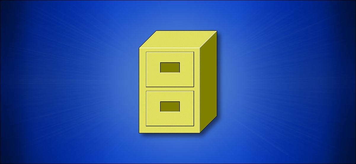 El icono del Administrador de archivos de Windows 3.x sobre un fondo azul