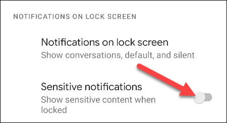 desactivar las notificaciones sensibles