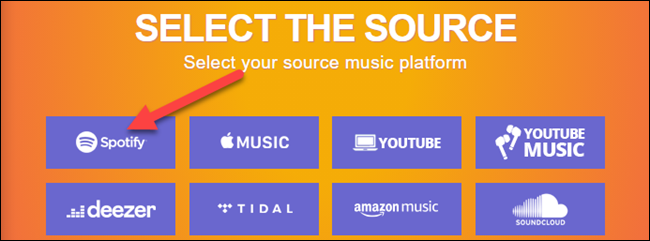 seleccione Spotify como fuente