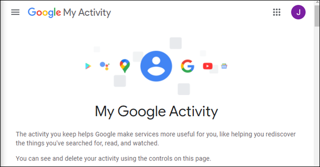 La página Mi actividad de Google.