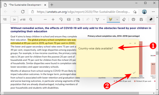 Agregar Guardar comentario en PDF usando Microsoft Edge