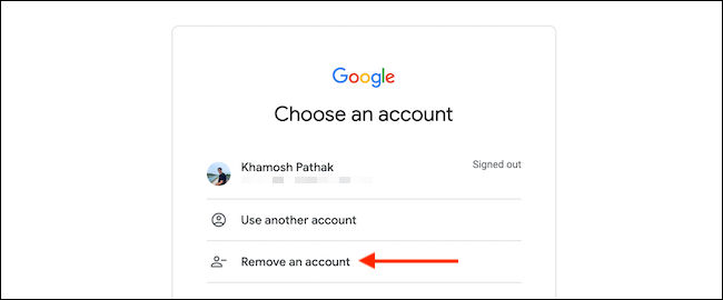Haga clic en "Eliminar una cuenta" en la pantalla de cuentas.