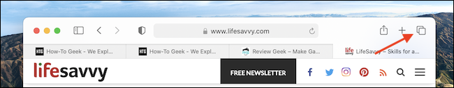 Haga clic en el botón de cambio de pestañas en Safari para Mac