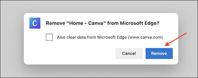 Haga clic en el botón "Eliminar" para eliminar por completo la aplicación Edge. 