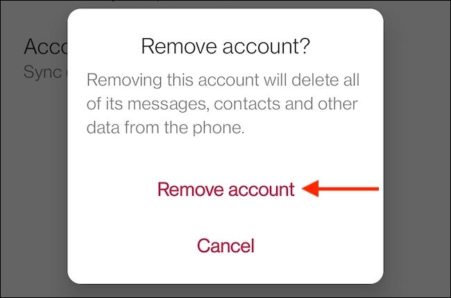 Confirme tocando el botón "Eliminar cuenta" de la ventana emergente.
