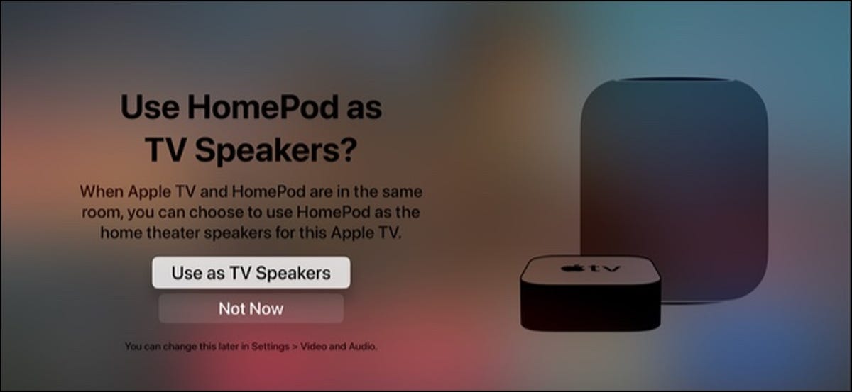 Use HomePod como altavoz predeterminado para Apple TV 4K