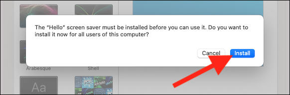Haga doble clic en el archivo del protector de pantalla y seleccione "Instalar".