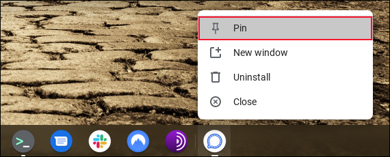 Añadiendo Signal a la estantería de ChromeOS