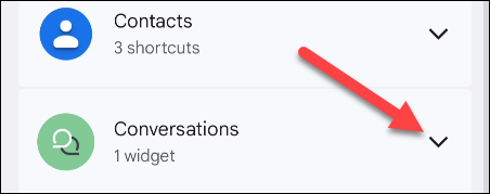 Expanda el widget "Conversaciones".