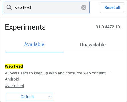 Busque "Web Feed".