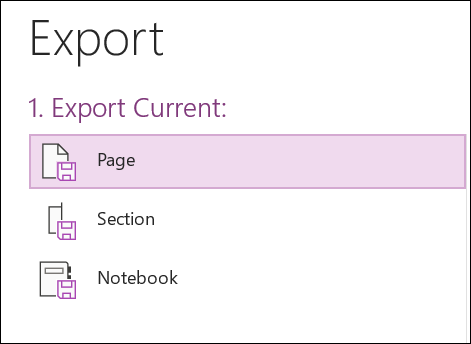 Exportar opción actual