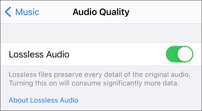 Alternar audio sin pérdida de Apple Music