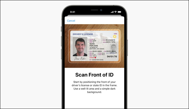 ID de escaneo de Apple Wallet