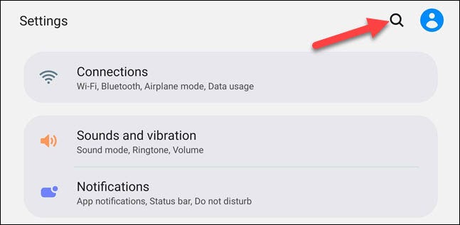 configuración de búsqueda del teléfono inteligente samsung galaxy