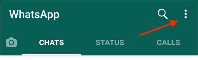 Toque el botón Menú de WhatsApp en Android