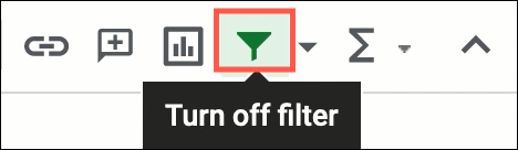 Haga clic en Desactivar filtro