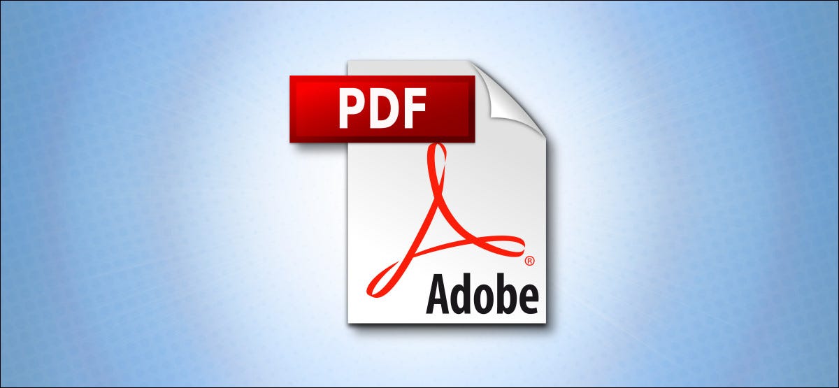 Logotipo de Adobe PDF sobre fondo azul