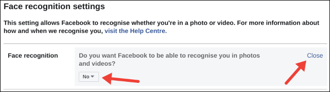 Desactivar el reconocimiento facial en Facebook