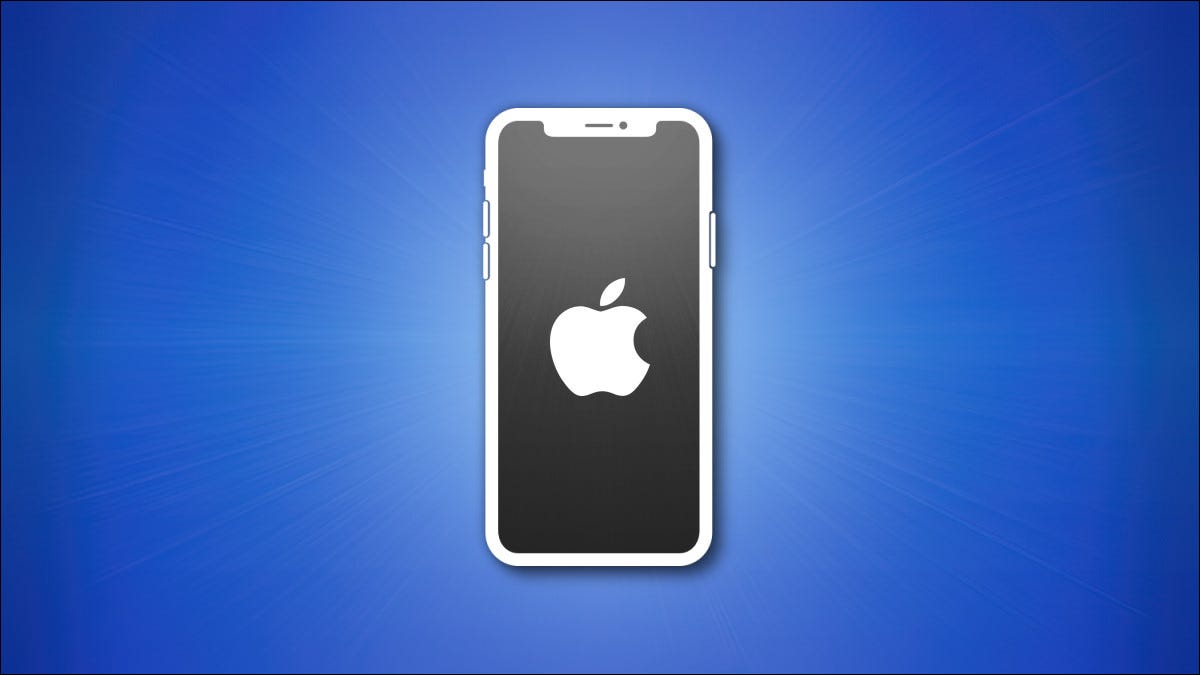 Contorno de iPhone con pantalla gris sobre fondo azul